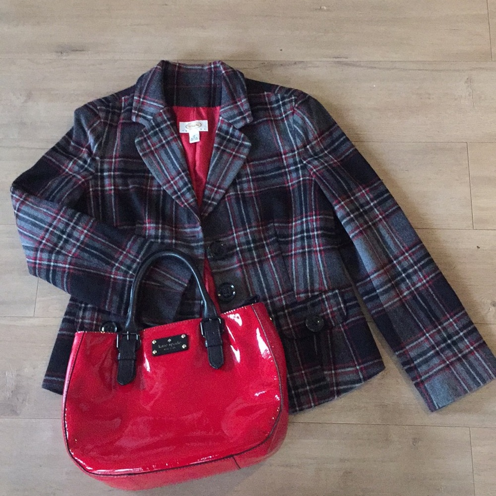 Talbots Petites Wool Blend Plaid Blazer - Picture 5 of 8